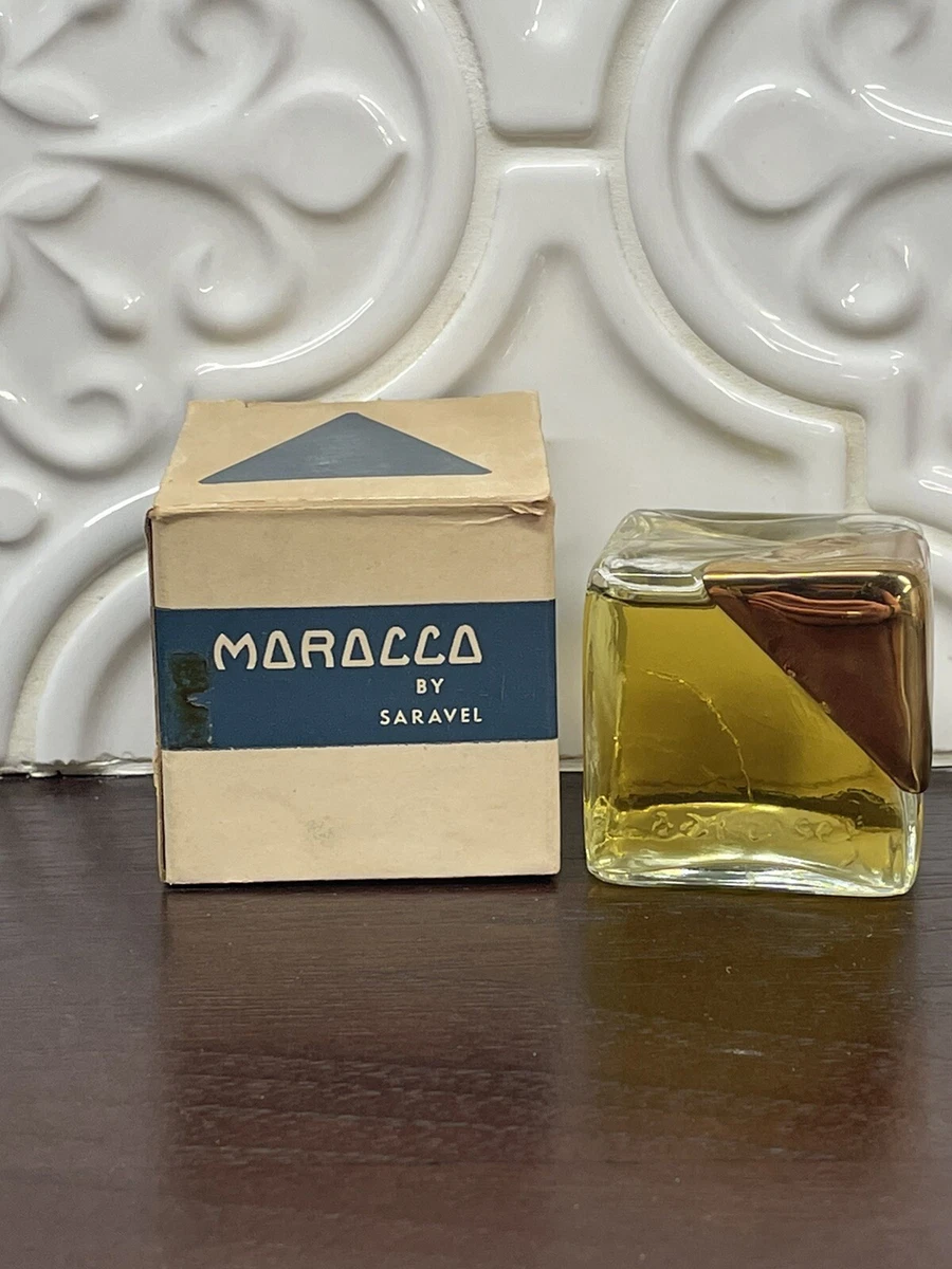 Vintage Perfume Morocco By Saravel FULL unique cube square 1 5/8