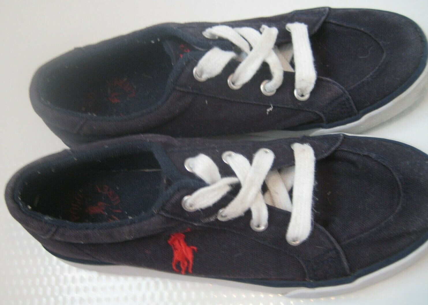 Polo bambino Ralph Lauren rosso navy pony sneakers stringate grandi ragazzi ragazze taglia 3