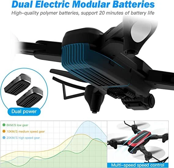 Drone Drone Con Camara WIFI Quadcopter Compacto Plegable Estable Calidad Nuevo - Image 3 of 4