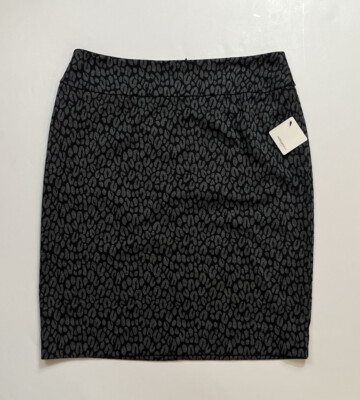 Pencil Skirt Nordstrom Knit Skirt NWT Halogen Size 10 Balck Gray