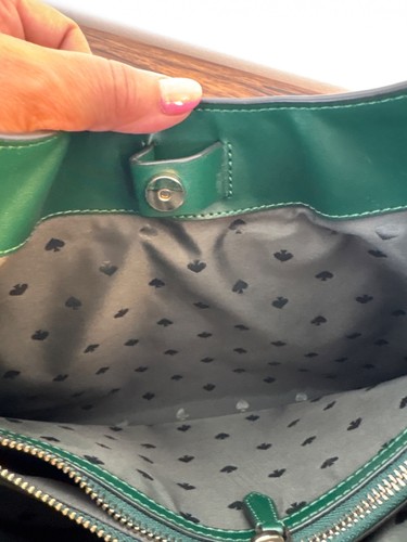 Kate Spade New York Hobo Aster Green Leather Luxury Designer Shoulder Bag Purse - Picture 3 of 4