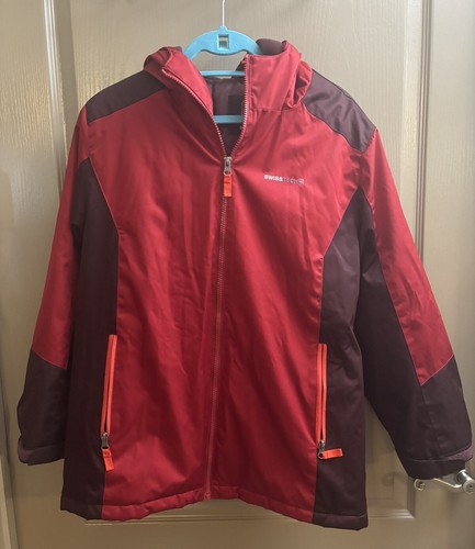 Swiss Tech Layered Boy’s Jacket Size XL 14/16 Deep Red Warm Winter Coat