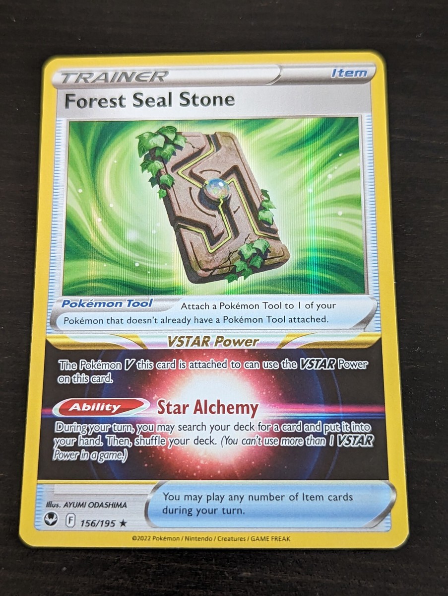 forest seal stone pokemon card value Amazon.com: Pokemon Forest Seal Stone 156/195- Silver Tempest main image 0