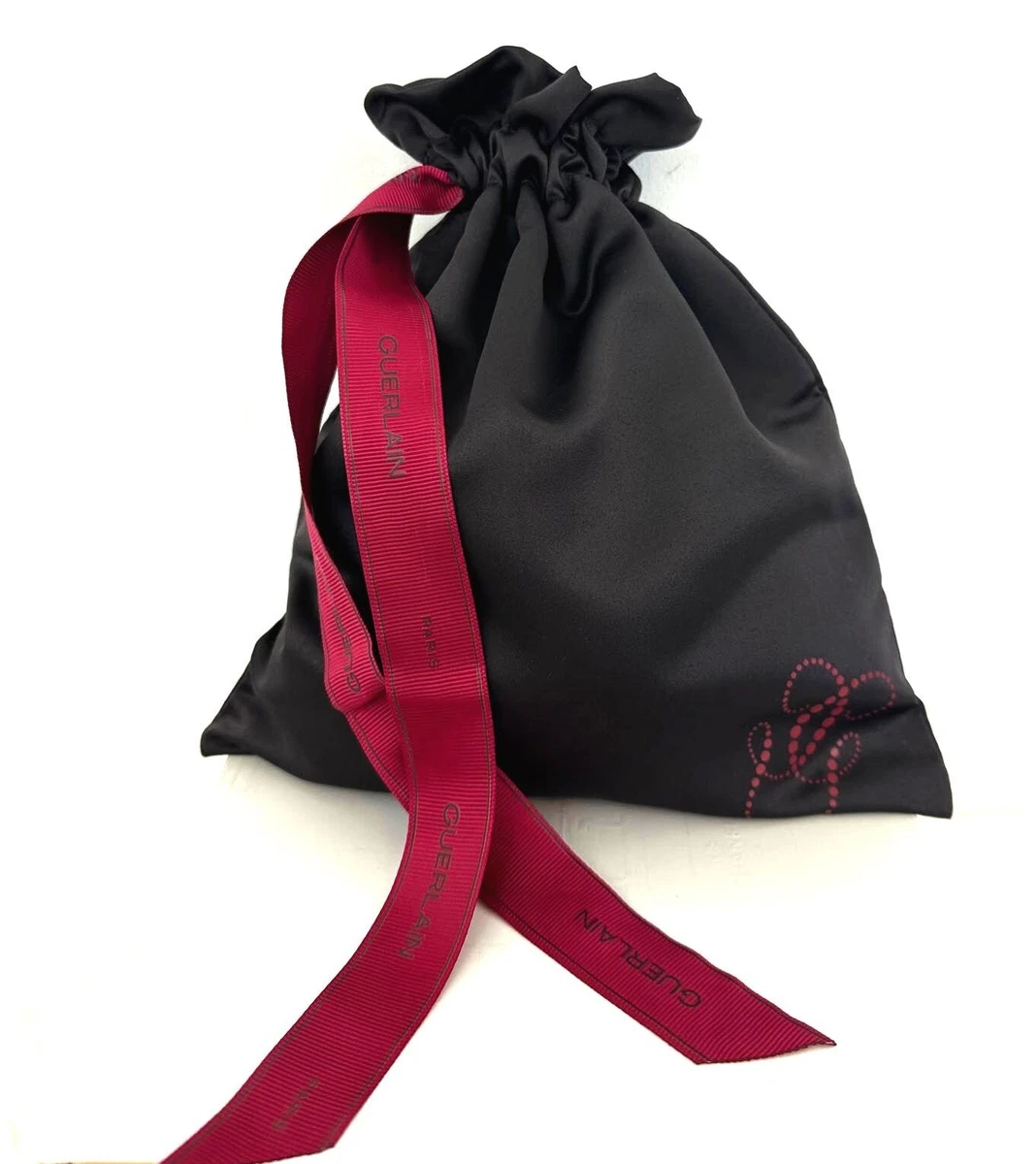 GUERLAIN Paris pouch pochon drawstring bag 19 x 14 cm flowers NEW