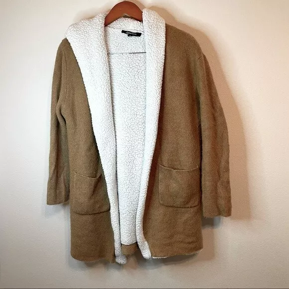 Sherpa lined hooded cardigan discount