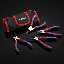 WORKPRO 7" Snap Ring Pliers 4PCS Set Heavy Duty Internal/External Circlip Pliers