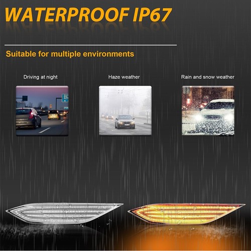Clear Lens LED Side Marker Lights Signal Lamp For 2011-2014 Porsche Cayenne 958 - Picture 6 of 11