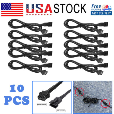10x 4.9ft 4 Pin Extension Wire Cable Cord Kit for LED RGB Under Glow Rock Light