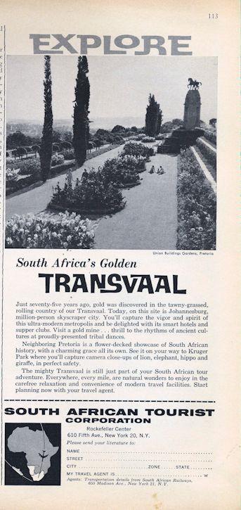1962 South All stores are sold Africa Over item handling ☆ PRINT AD Africa's Buildings Union Garden