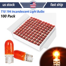 Lot Of 100 Bulbs 194 168 T10 Wedge Halogen Bulbs 3w Amber Light Turn Lamp Marker Lot Of 100 Bulbs 194 168 T10 Wedge Halogen Bulbs 3w Amber Light Turn Lamp Marker