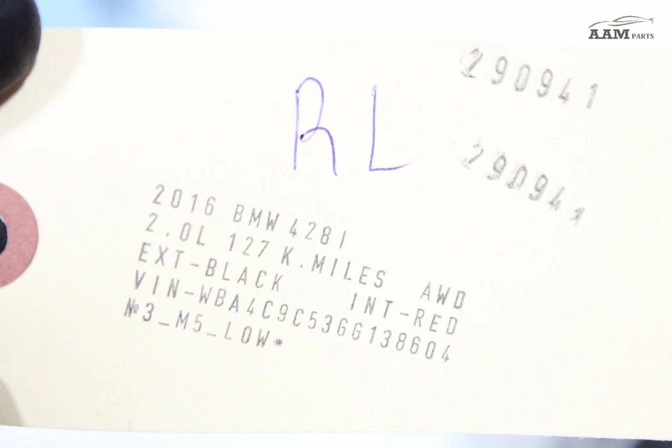 2015-2016 BMW 428i GRAN COUPE F36 REAR LEFT QUARTER WHEEL ARCH SPLASH GUARD OEM - Image 4 of 4