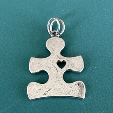 Puzzle Piece Pendant Cut Out Heart Child Shaped Wheeler Mfg Sterling Silver