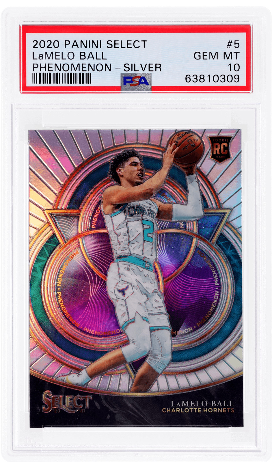 2020 Panini Select Lamelo Ball Phenomenon Silver Prizm #5 PSA 10 Rookie RC