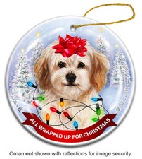 Cavachon All Wrapped Up For Christmas Holiday Ornament