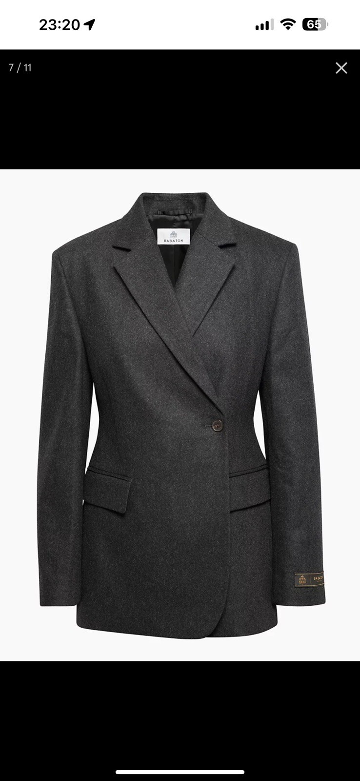 Aritzia Babaton Architect Blazer Heather Charcoal XS