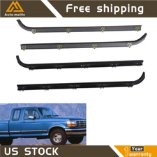 Inner&Outer Window Sweep Felts Seals Weatherstrip 4PCS For Ford 1987-1997 Truck