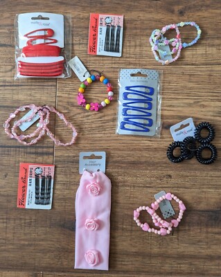 10 x junge Mädchen Haare & Armband niedliche Accessoires Set Konvolut Haarbänder