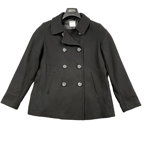 Old Navy Women Black Coat Jacket size S P Wool blend buttons
