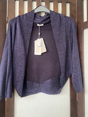 Jacques Vert Sparkly Navy Bolero Shrug Coverup BNWT Size XL UK