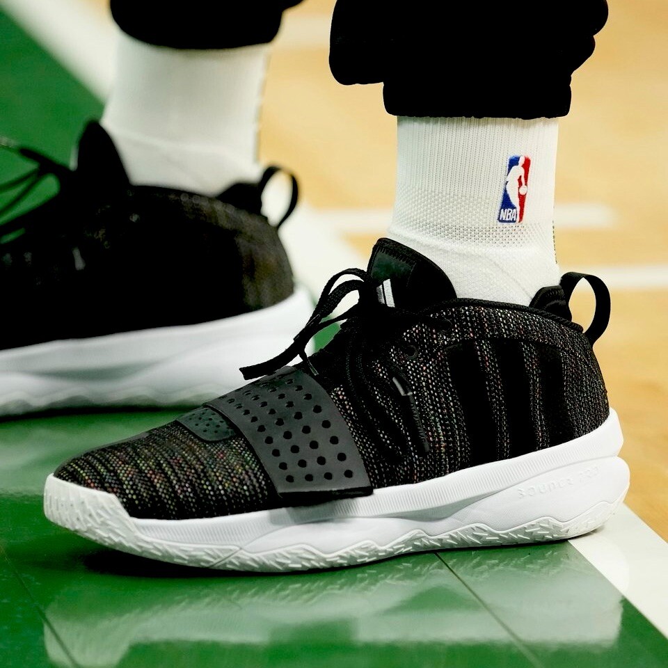 Мужские кроссовки Adidas Dame 8 Extply для баскетбола, черный спортивный тренажер #084