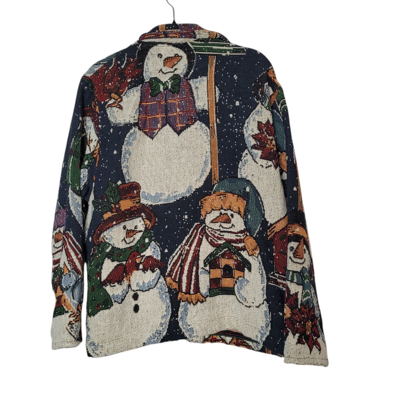 Giacca pony dipinta donna RARA pupazzo di neve arazzo western Natale taglia unica