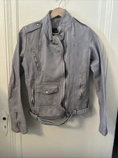 Golden Goose  Deluxe Moto jacket, Light Grey,slim Fit Size small