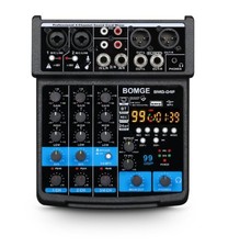 4 Channel mini DJ Audio Sound Mixer Interface with MP3  USB, Bluetooth, Stere...