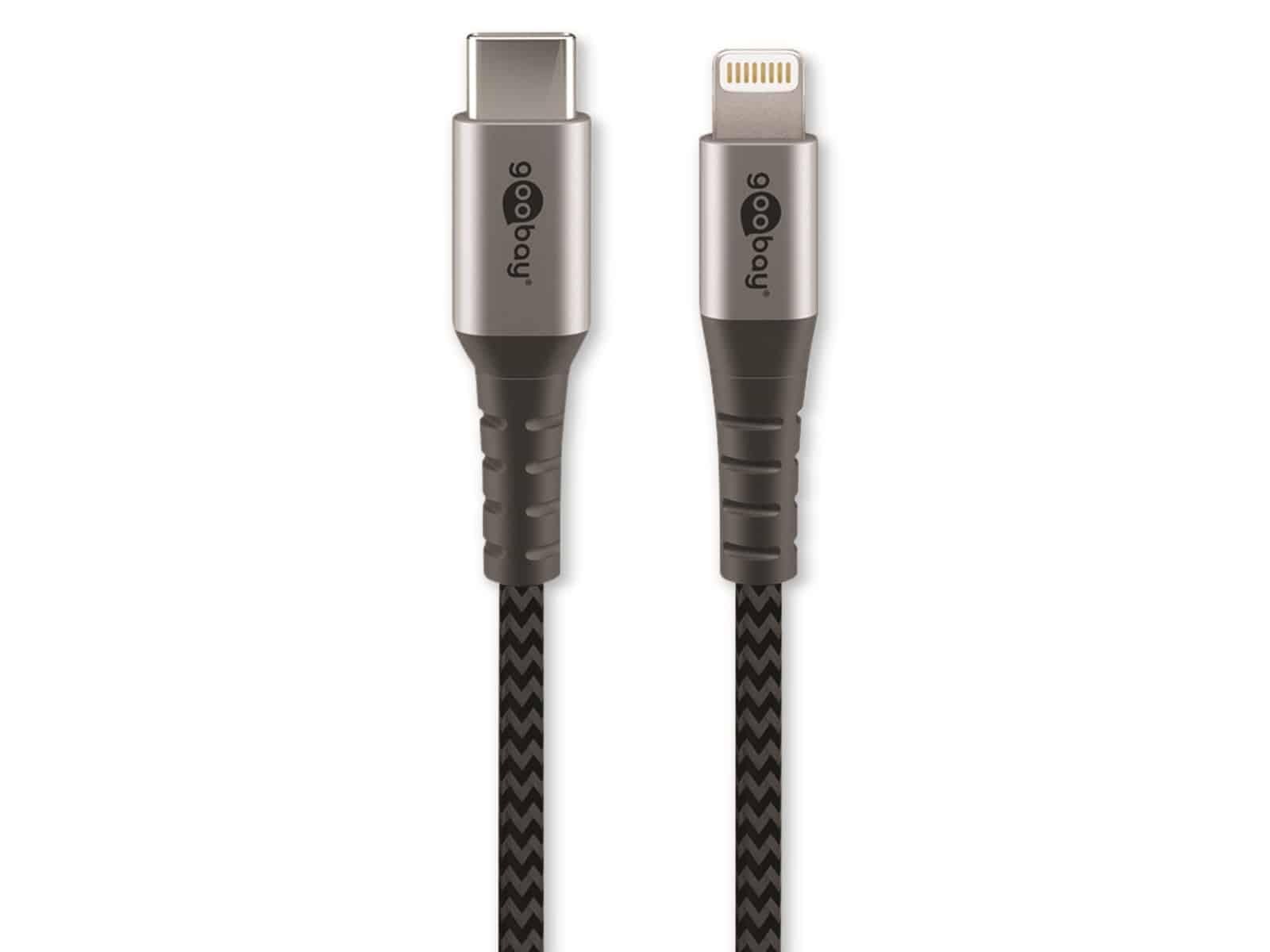 Goobay Lightning USB-C Lade- und Synchronisationskabel, 0,5m 0,5 Meter usb-c to