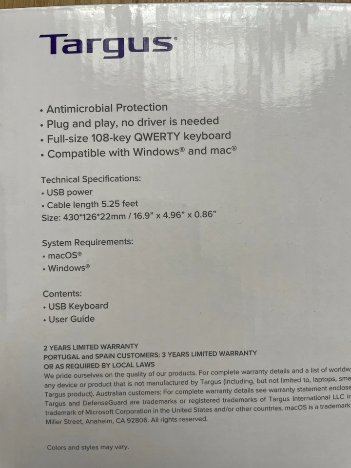 NEW Targus Keyboard USB QWERTY UK English AKB30AMUK - Image 4 of 4