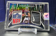 2023 Spectra Rising Rookie Hyper Prizm CJ Stroud NFL Shield Logo Jock Tag READ🔥