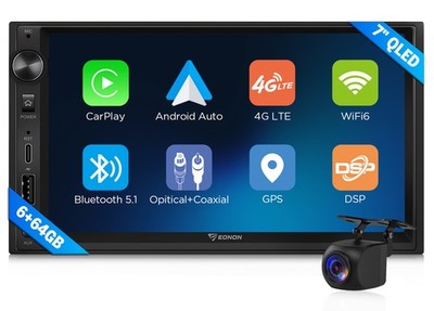 Android 13 6+64GB 8Kern Autoradio 2 DIN CarPlay DSP 7'' QLED Navi Radio Bluetooth