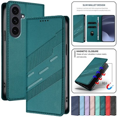 For Samsung S26 S25 FE S24 Ultra Plus S23 S22 S21 Case Leather Wallet Flip Cover