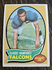 1970 Topps Claude Humphrey Vintage 70s Atlanta Falcons NFL Rookie Football Card. rookie card picture