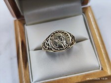 9ct Gold Coin Ring Size S1/2  Hallmarked