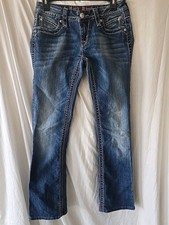 Rock Revival Women  s Leah Easy Boot Stretch Blue Jean Dark Wash Denim Size 28