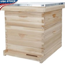 Langstroth Beehive Starter Kit 8 Frame Cedar Wood Waxed Foundation Easy Assembly