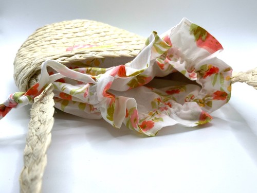 Bag Girl New Kid's Cute Straw Woven Round Crossbody Bag with Strawberry’s Beige - Picture 8 of 9