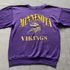 Vintage Minnesota Vikings Crewneck Sweatshirt Large Purple NFL Pullover VTG