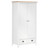 Kleiderschrank 2 TüRen Hill Weiß 89X50X170 Cm Kiefernholz