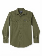 Vintage Wrangler Pearl snap Mens M Western Cowboy Rodeo Retro Green