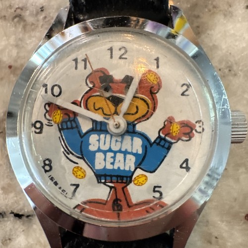 Sugar Bear Sugar Crisps Blinking Eyes Manual Wind Kids Watch Original Band