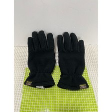 LL Bean Mens Large Fleece Gloves Black Reinforced Grip Palm Winter 507539 EUC