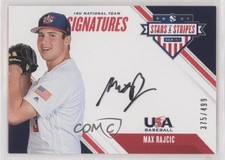 2020 Panini USA Baseball Stars & Stripes 375/499 Max Rajcic #18U-MR Auto 0x5e
