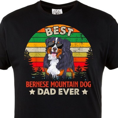 Herren T-Shirt Best Bernese Mountain Dog Dad Ever Retro Hund Geschenk Vatertag