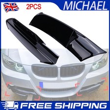 For BMW 3 Series E90 E91 PRE-LCI Gloss Black Front Corner Splitters M Sport 4-8