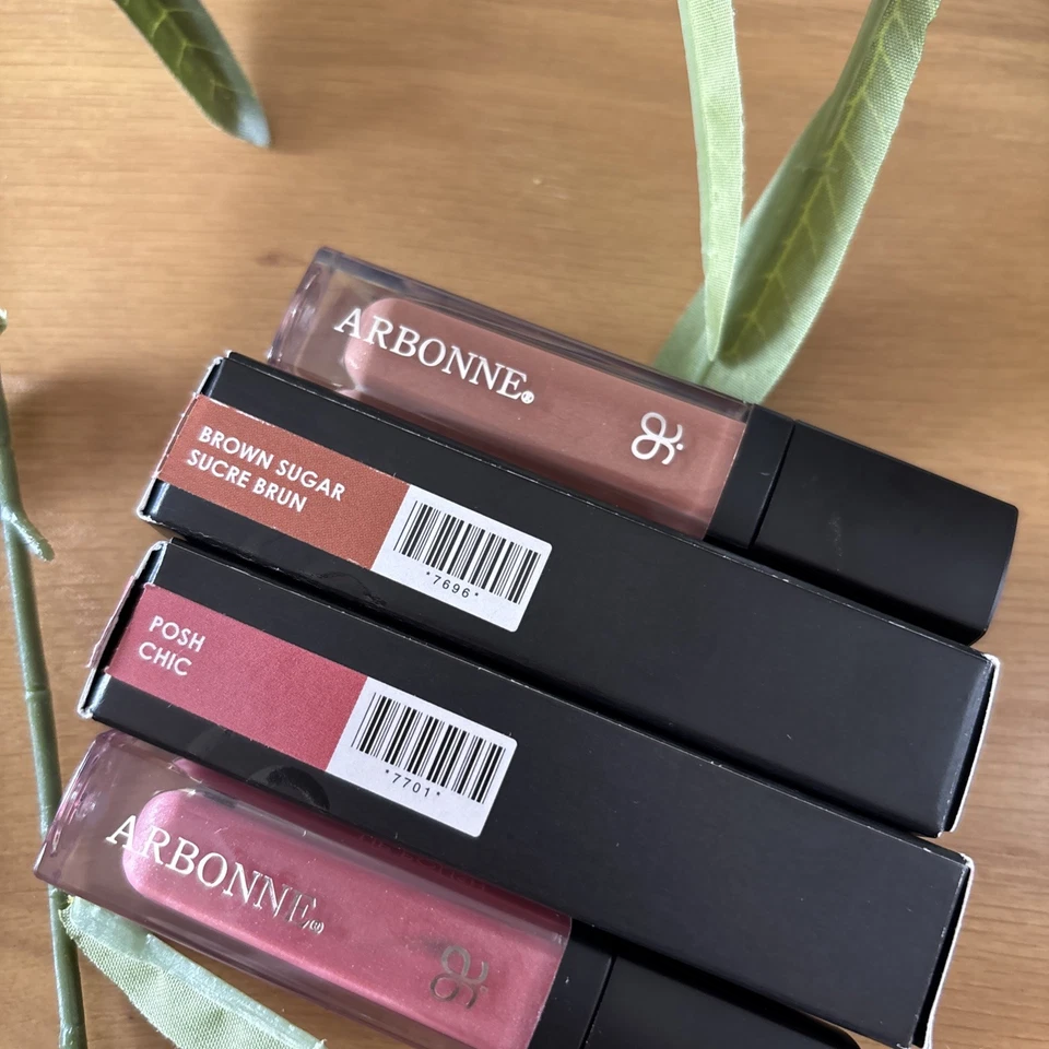 NUEVO LOTE DE 2 esmaltes de labios ARBONNE Brown Sugar Posh 5,9 ml 0,2 fl oz descontinuado Foto 2 de 2