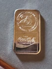 COCA COLA 75TH ANNIVERSARY ATLANTA GA. 1 OZ  SILVER ART BAR 999 1975