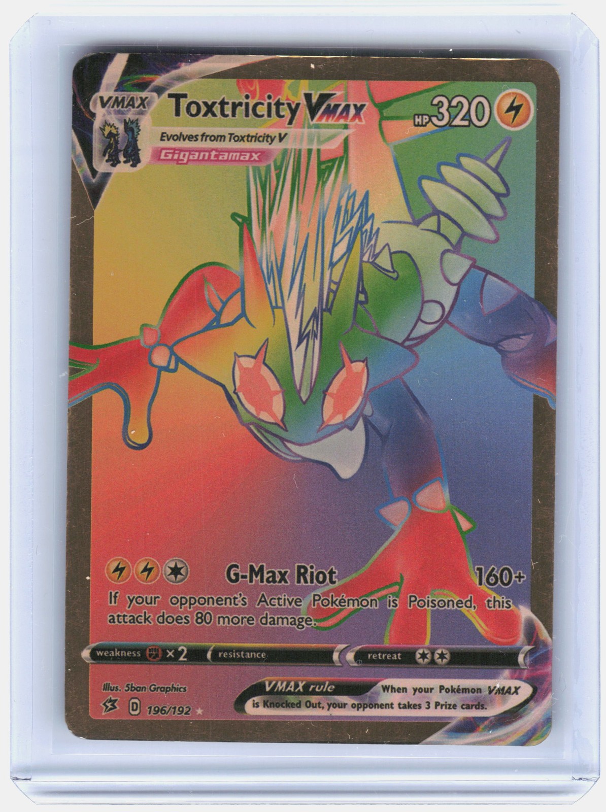 Pokemon SWSH02: Rebel Clash #196/192 Toxtricity VMAX (Secret)