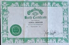 Vintage Cabbage Patch Kids Birth Certificate Girl ~ Adria Miriam ~ Coleco 1980's