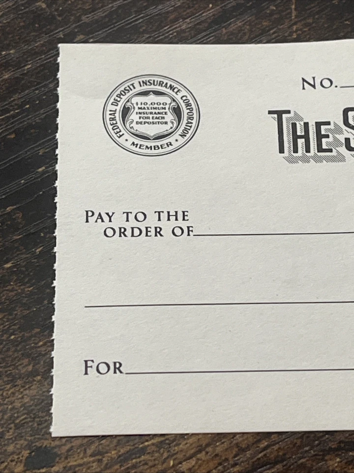 Vintage 1940's The Stephens Security Bank, Single Cashier’s Check Collectible - Image 2 of 4